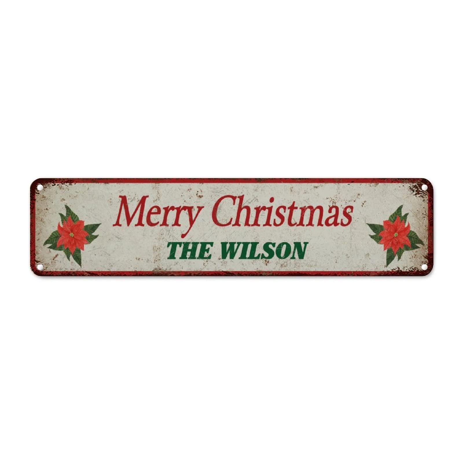 Panneaux de Noël en métal rustique et rétro, plaque décorative personnalisée 61 cm