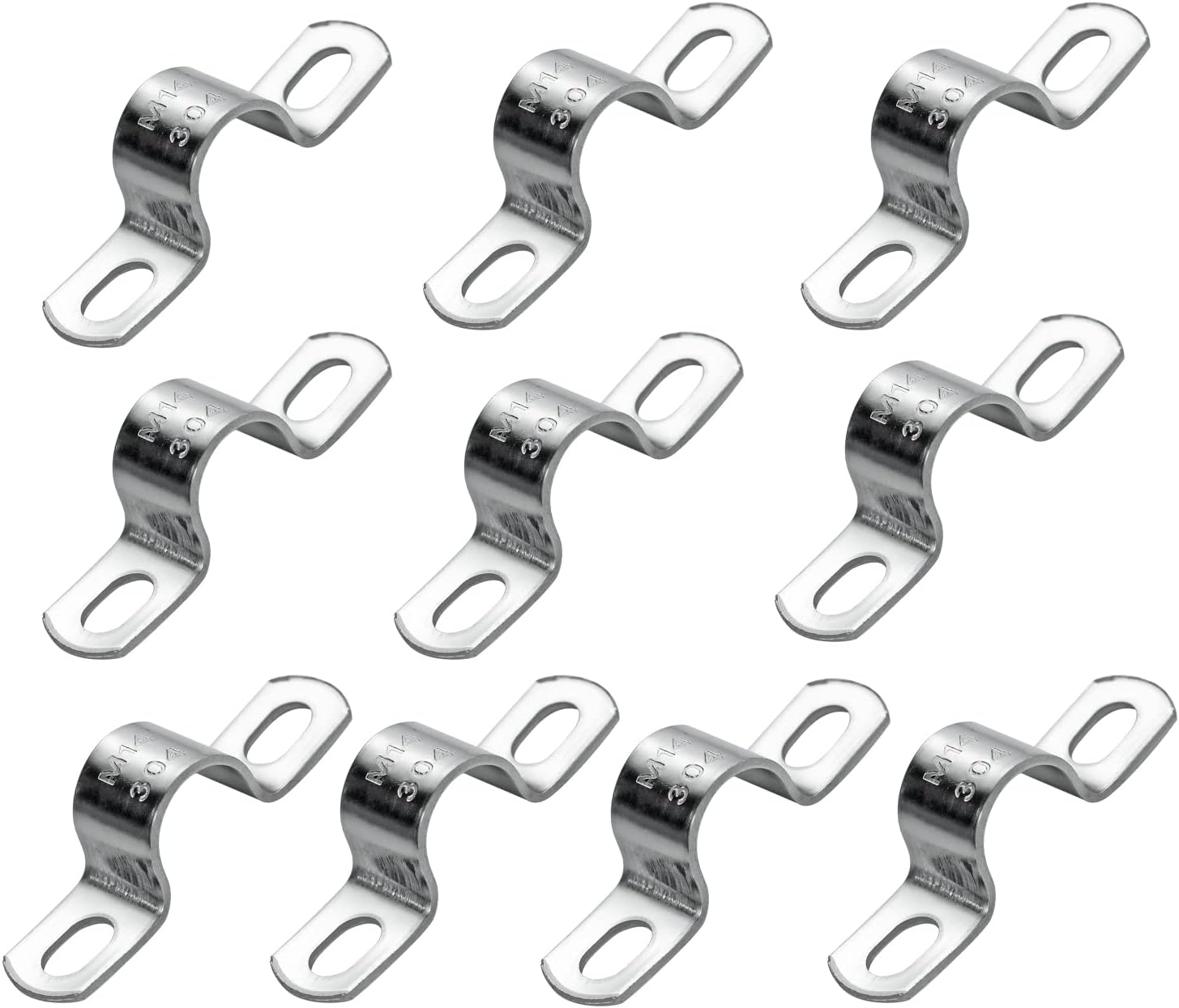 PEROMI 10Pcs 14mm Heavy Duty 2 Hole UTube Strap Clamp