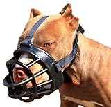 Protector bucal de cuero para perros mordedores, Permite beber y jadear, 18-35 cm/5-50 kg, tamaño 5, transpirable, ajustable, bozal de entrenamiento for perros pequeños, medianos y grandes(XL/31 35cm/