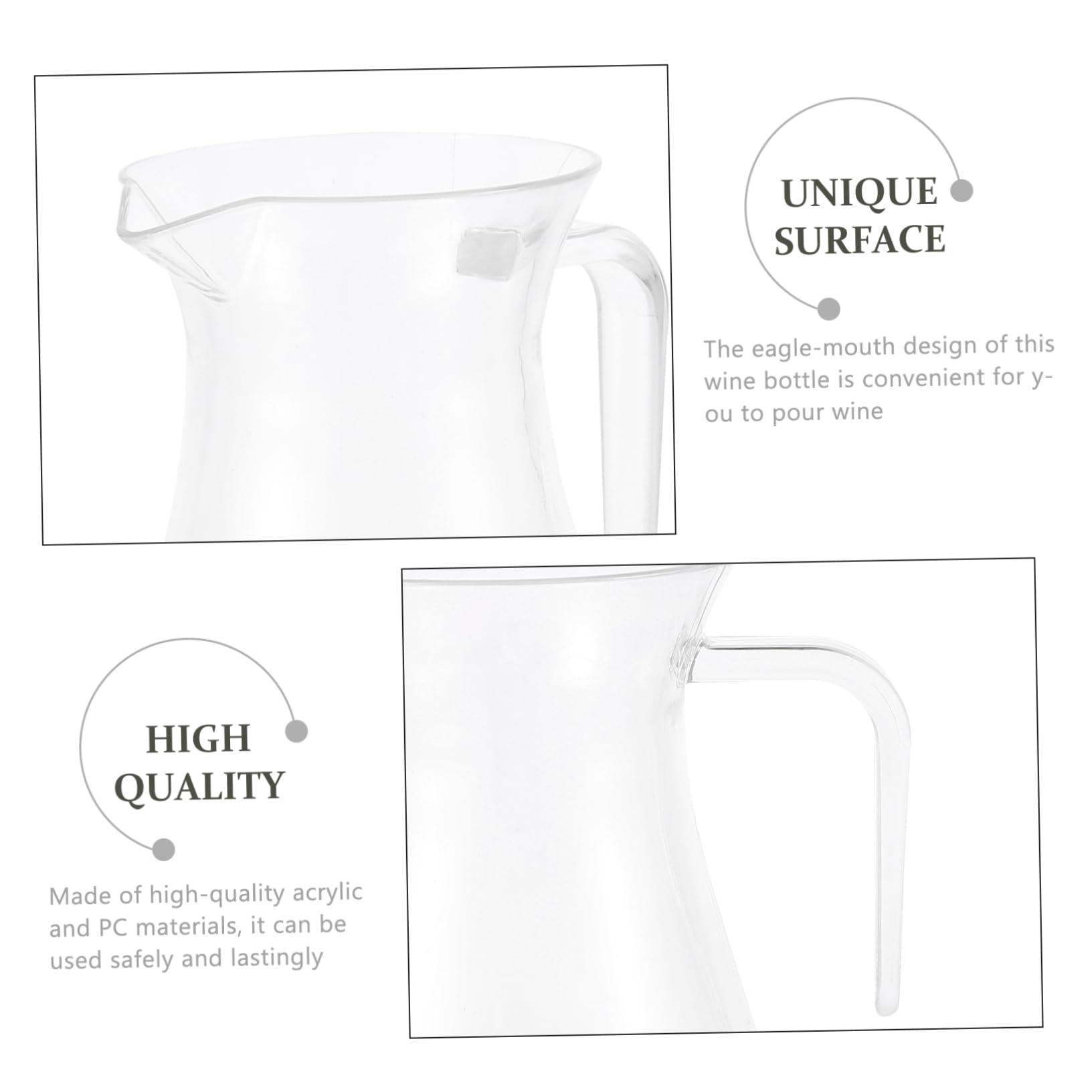Lot De 3 Distributeurs De Vin Bec Verseur Carafe À Vin Aérateur Distributeur De Boissons Distributeur De Boissons Bouteille De Boissons Décanteur En Acrylique PC