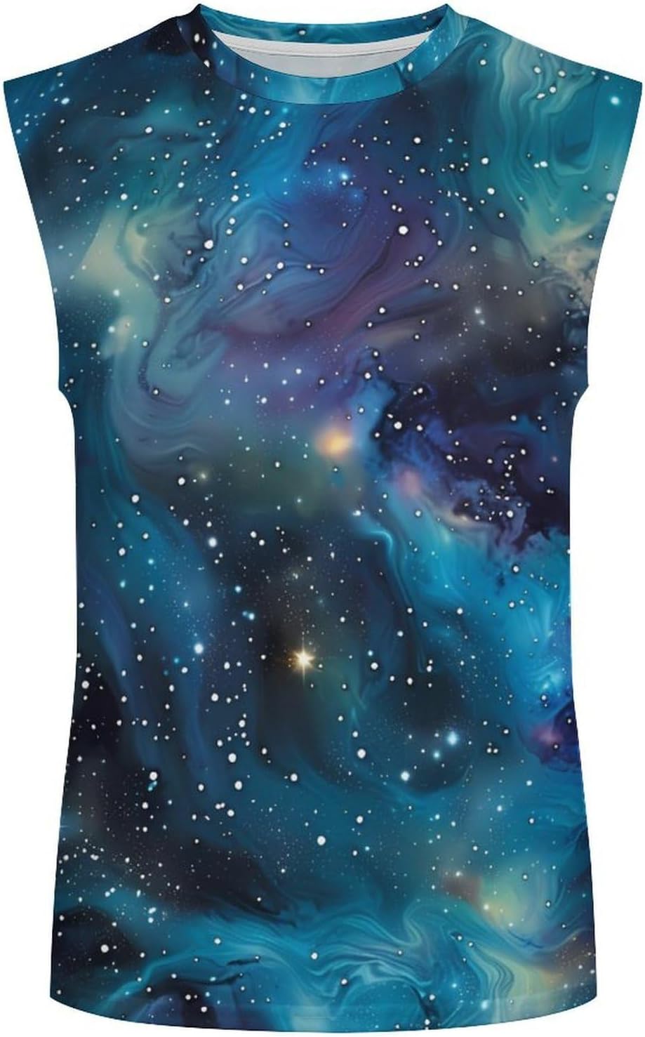 Galaxy Nebula Men Summer Sleeveless Crew Neck Top 5XL
