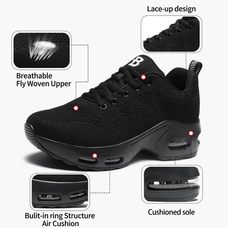 Womens Orthopedic Trainers Running Shoes Air Cushion Athletic Sports Lightweight Walking Sneakers Mesh Breathable Ladies Nursing Work Arch Support Plantar Fasciitis Jogging Shoes - Image 5