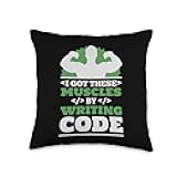 Computer Science Got These By Writing Code, Coder Programmer Throw Pillow