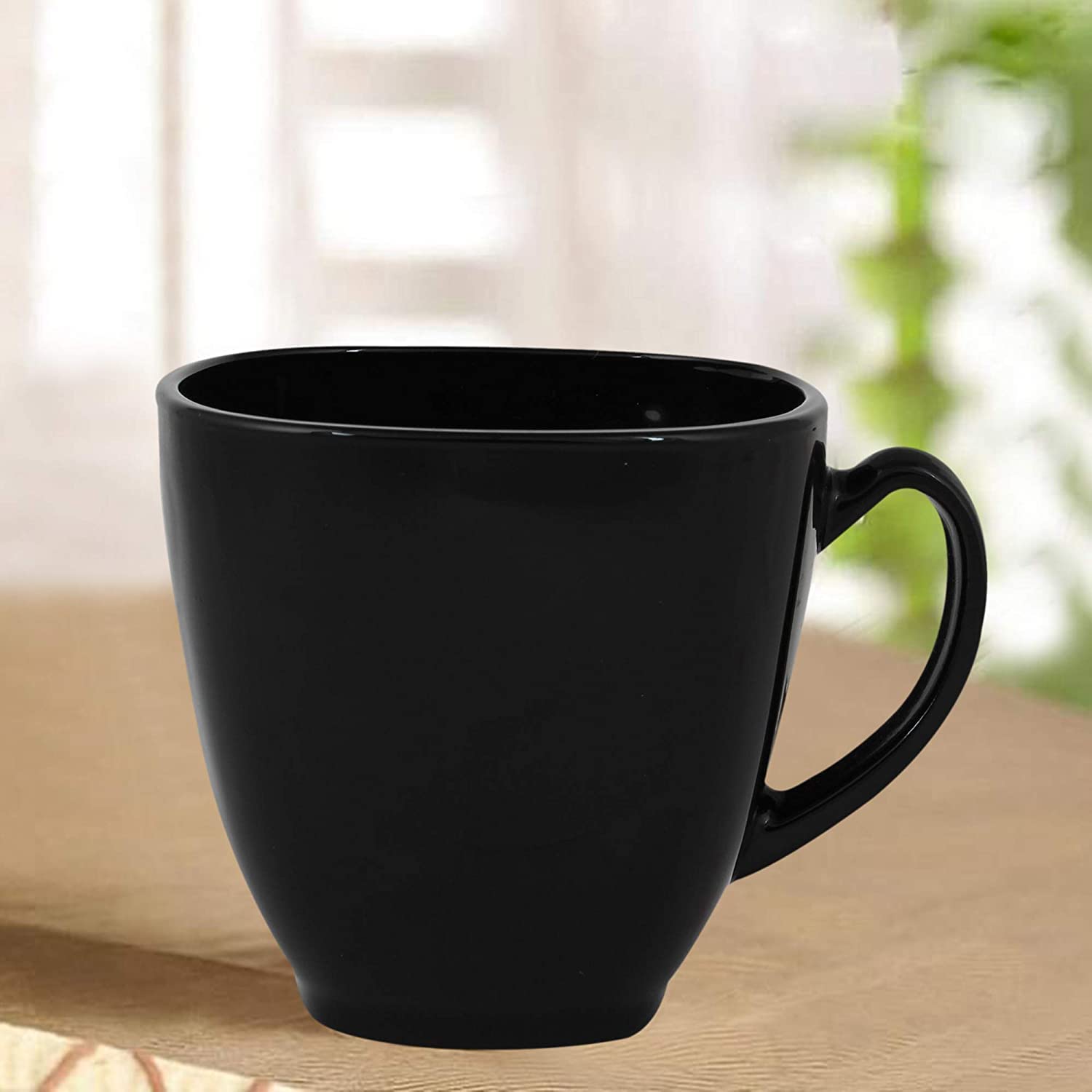 AJAGIYA STORE Ceramic Serving Black Matte Finish Coffee Mug Tea Cup - 6 Piece, 100 ML