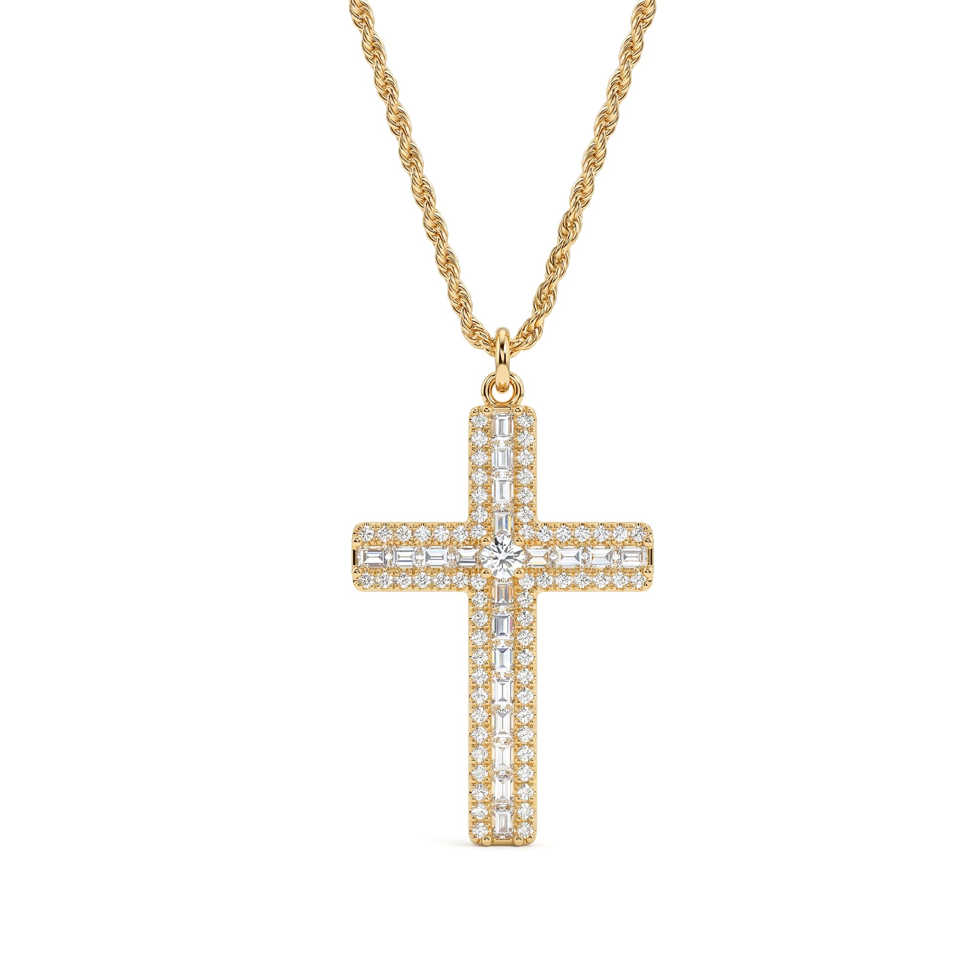 Gold Cross Necklace 18K Gold Plated Dainty Simple Cubic Zircon Chain Celtic Cross Pendant Necklace Jewelry for Women Men