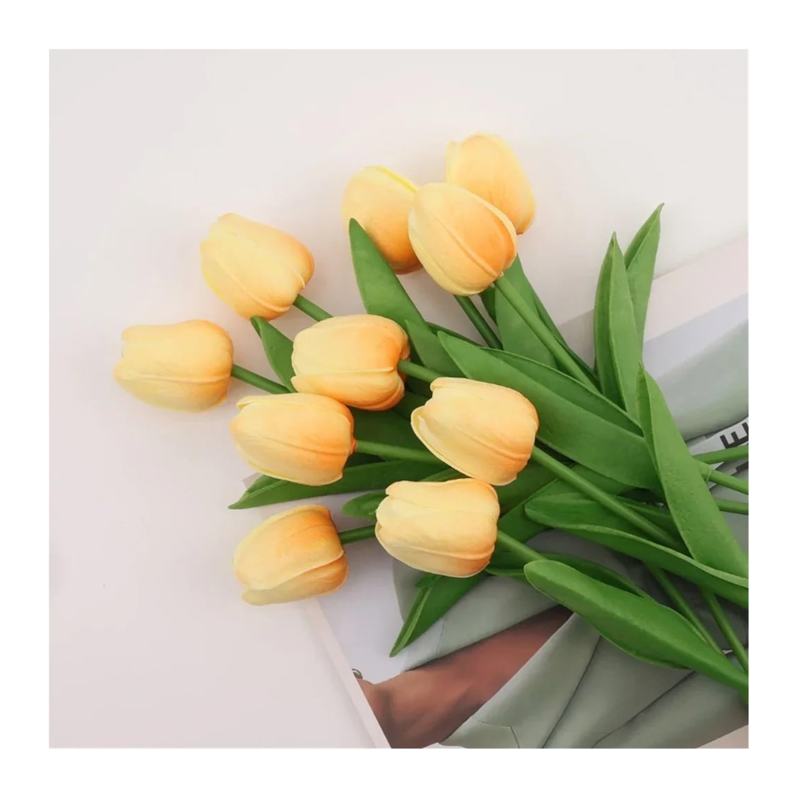XIANGMLING 6Pcs Artificial Tulip Flower Garland, Wedding Garden Arch Bouquet for Home Vase Decor(Color13)
