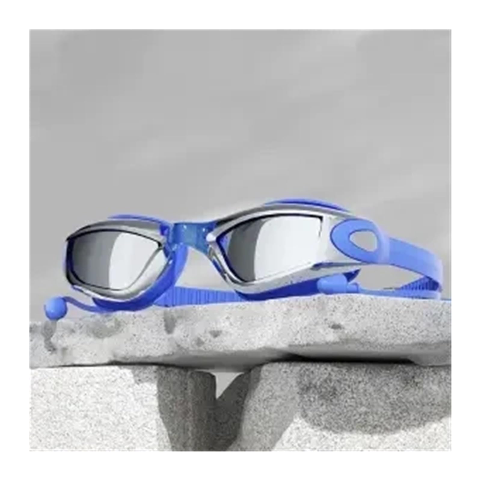Masque Lunettes de Natation étanches antibuée HD pour Hommes et Femmes, Grande Monture, Ensemble de Lunettes de Natation et de plongée Masque plongée(F)