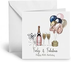 Happy 40th Birthday Card for Women - Celebrate Her Forty Years birthday card - Gifts to Sister, Mum, Friend - Ladies Female Luxury Rose Gold Design