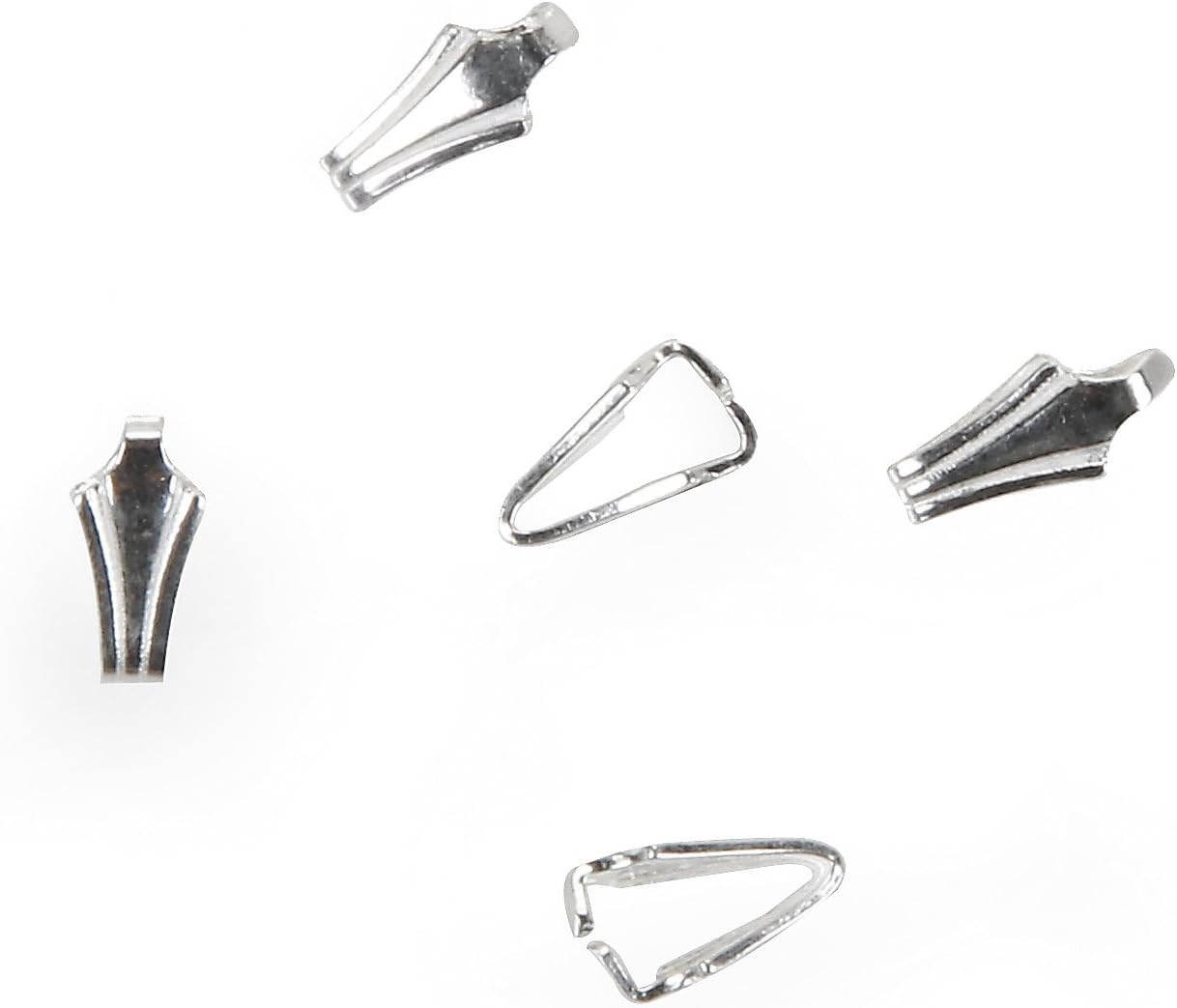 DARICE SPL1046 Sterling Plate 8-Piece Slip on Bail Jewelery Making Kit, 7mm, Silver