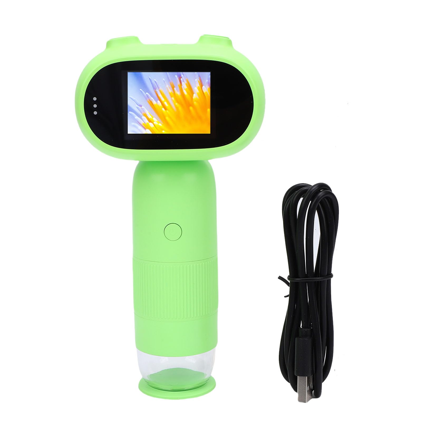 ViaGasaFamido Microscopio Tascabile per Bambini con 8 Luci LED e Schermo 1080P per Immagini Nitide Adatto a Giovani Esploratori e Studenti