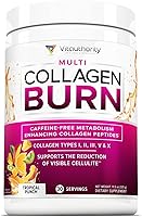 Vista 11 de Multi Colágeno Burn: Péptidos de proteína hidrolizada de múltiples tipos con ácido hialurónico, vitamina C, SOD B Dimpless, tipos I, II, III, V y X