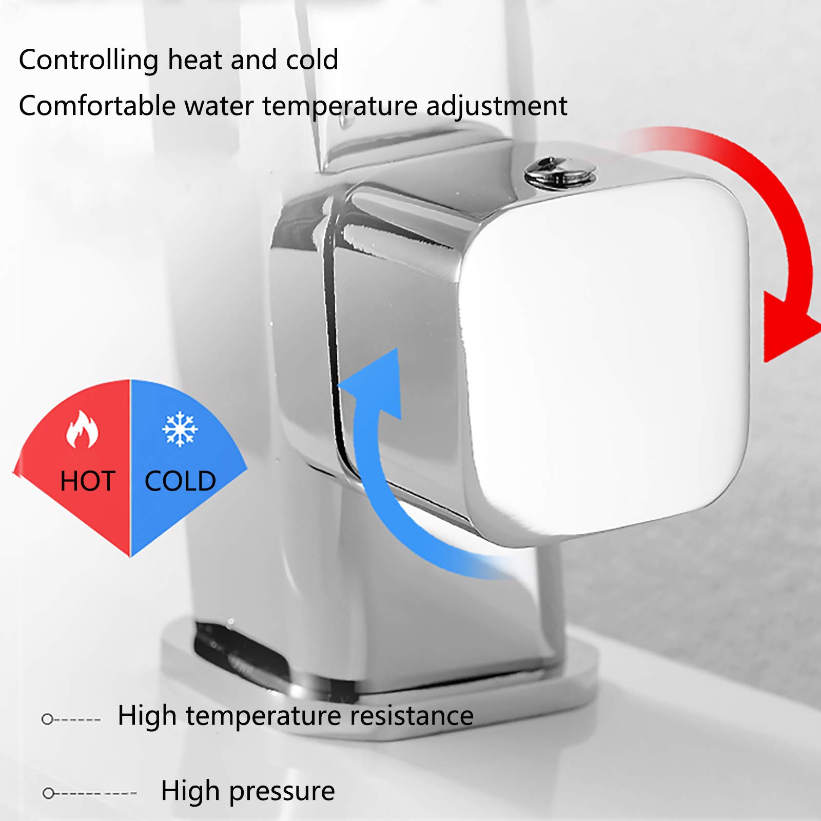 LED Mitigeur Lavabo Cascade, Robinet Salle de Bain en Laiton Robinet Lavabo Monocommande Robinetterie Vasque, Robinet Vasque avec Eau Chaude et Froide,d'or