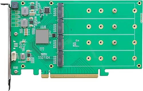 Vista 48 de HighPoint Controlador RAID NVMe de arranque M.2 SSD7105 PCIe Gen3 de 4 puertos para sistemas Windows y Linux.