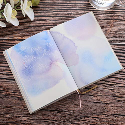Siixu Colorful Blank Journal Notebook, Hardcover Unlined Personal Diary to Write in for Women and Girls, Pretty Notepad for Writing, Unique Unruled Paper Design, 5.3 x 7.2 in, 192 Pages | Hand-illustrated by an Artist, Unique Beautiful Watercolor Pag