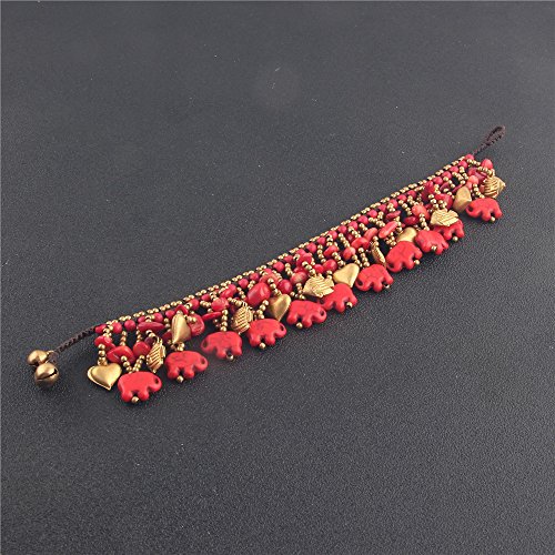 Image of kelistom Bohemian Ankle Bracelets for Women Handmade Natural Stone Beaded Chain Anklet