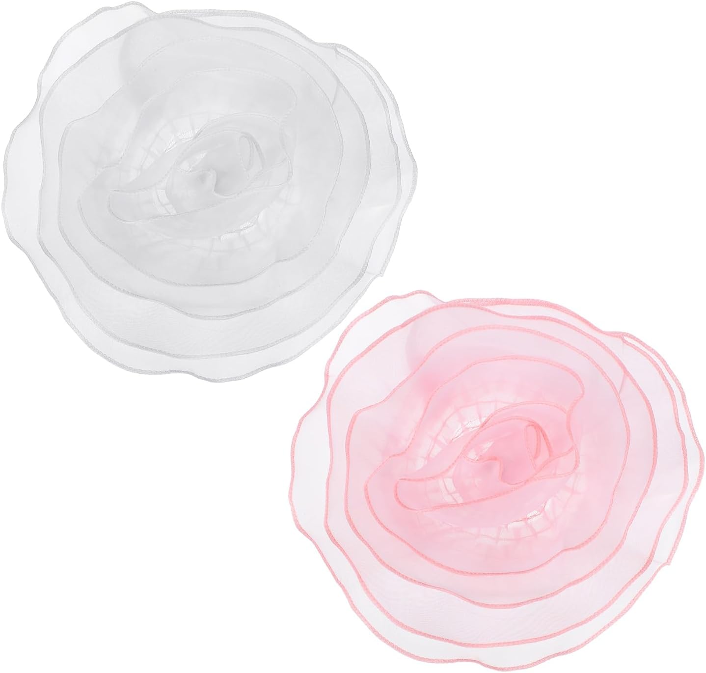 PATIKIL Large Satin Fabric Flower Brooch for Women Organza Elegant Floral Pins Flower Brooches for Wedding Dance Party Clothes Dress Hat Accessories