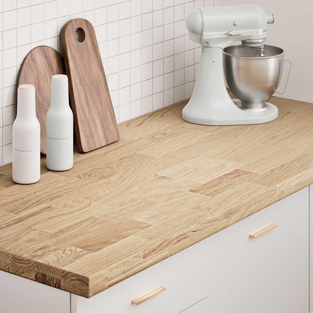 Generico Piano di Lavoro Cucina 140x63,5x4 cm Legno Massello Rovere,Accessori per tavoli,Piani per tavoli-4009006