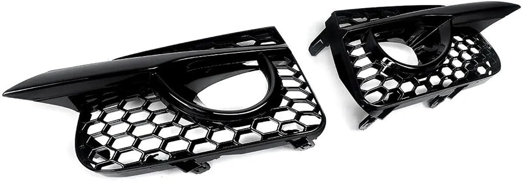 Compatible with 2014-2017 Infiniti Q50 Fog Light Grille Covers Honeycomb Style Gloss Black