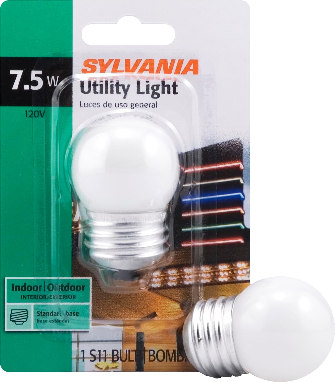 Sylvania 19421-7.5S/CW/BL 120V Standard Screw Base White Frosted Scoreboard Sign Light Bulb