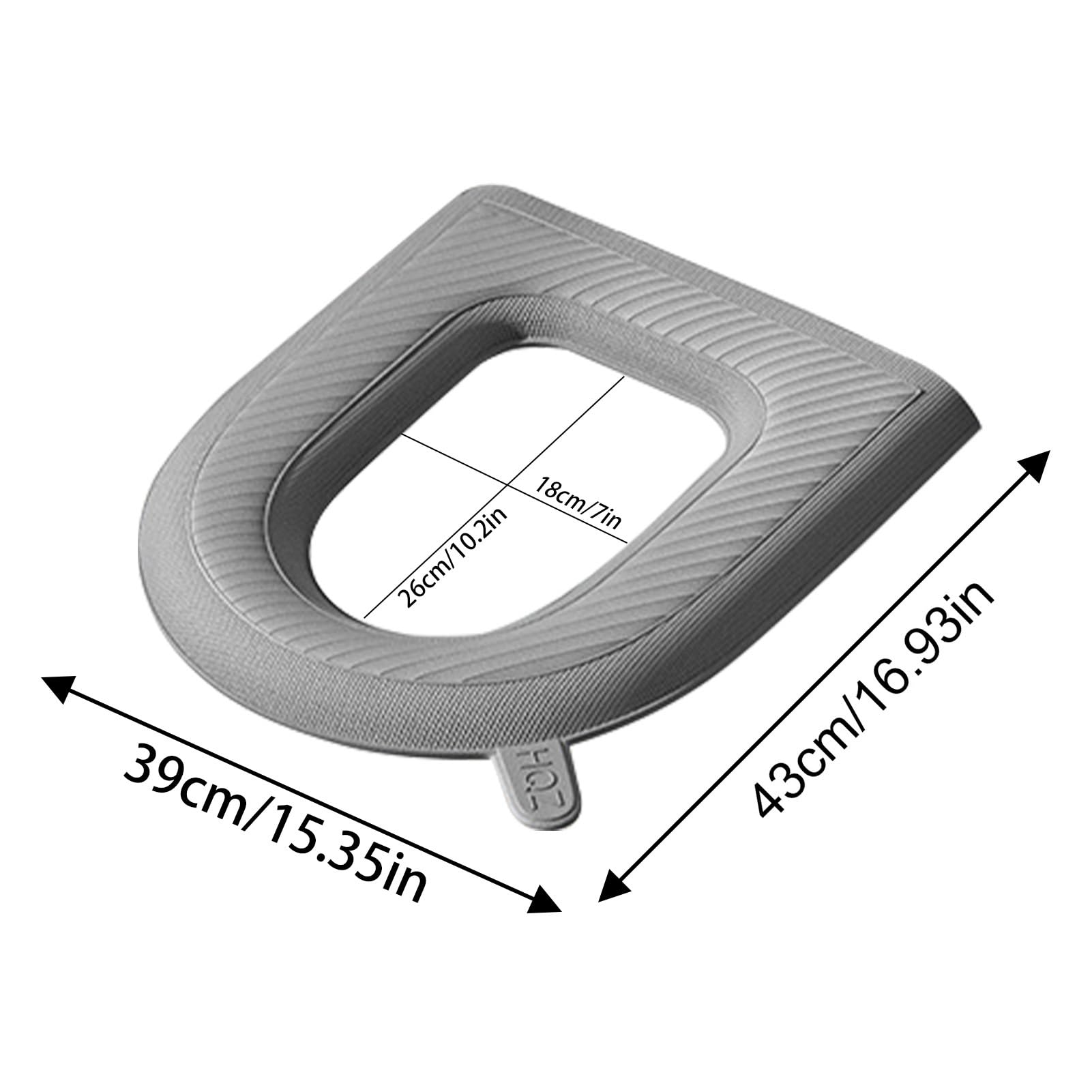 DNCG Toilet Seat Cover, Stretchable Washable Fiber Cloth Toilet Seat Covers, Bathroom Soft Thicker Warmer Seat Cover, Comfortable Toilet Cushion, Padded Toilet Seat Pad For Home Hotel, Gray