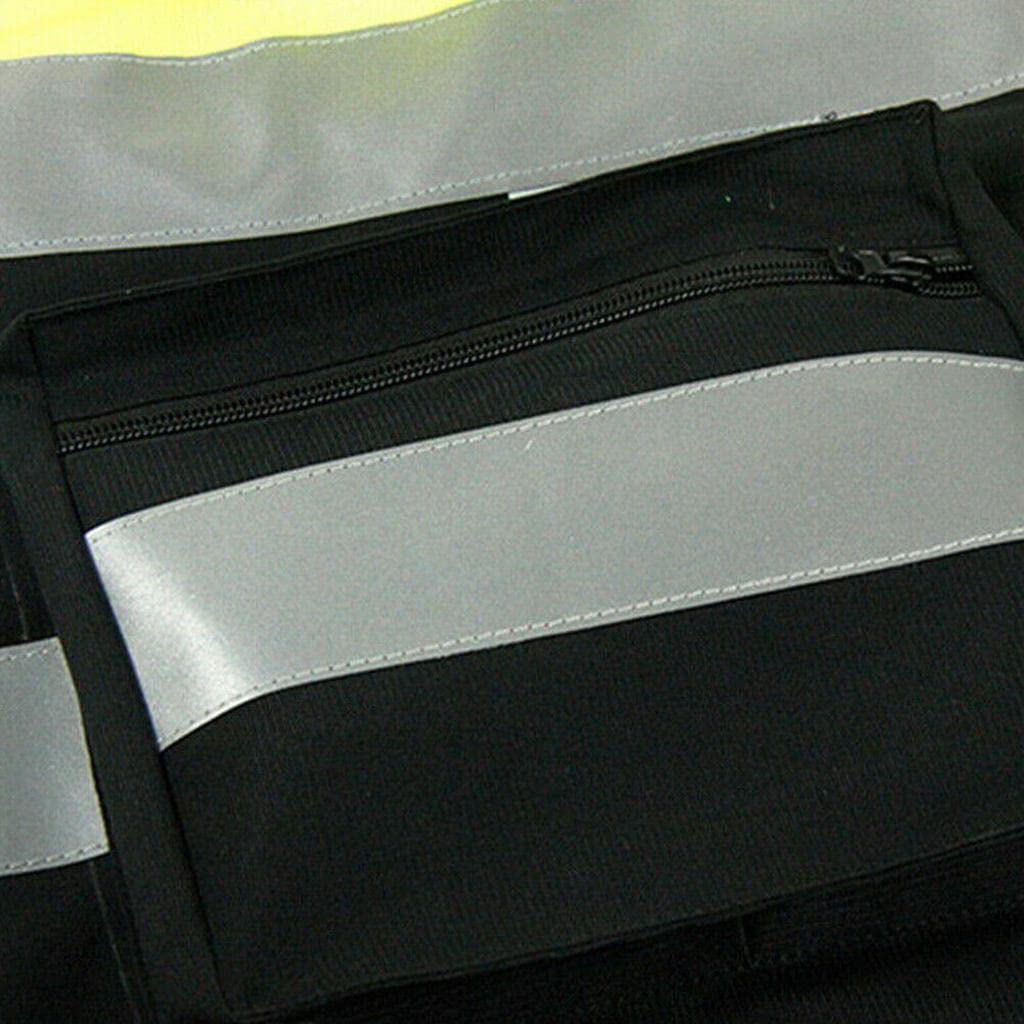 Milageto Unisex Safety Reflective Vest Workwear Schutzkleidung für Den Verkehr Warnung - Gelb Schwarz, XXL 180
