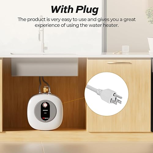 Miniatura 7 de Calentador de agua eléctrico con mini tanque, 4.0 galones, punto de uso, calentador de agua caliente instantáneo de 120 V 1440 W, debajo del