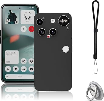NOUKAJU Case for Nothing Phone 3, TPU Protective Case,Stand Function,Adjustable Bracket,Anti-Drop,Shockproof,Protective Cover for Nothing Phone 3Black