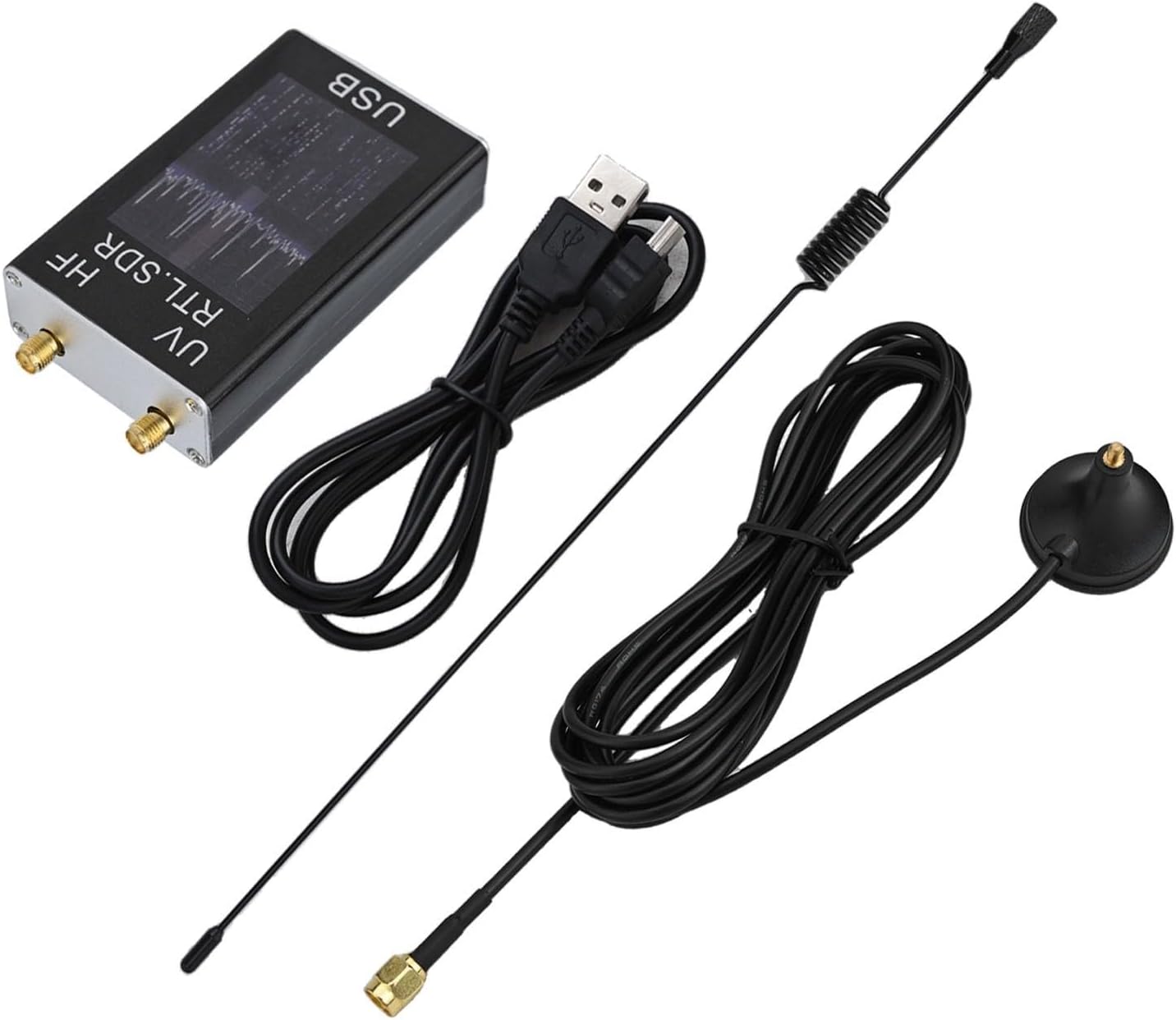 Software Defined Radio USB Tuner 100KHz-1.7GHz RTL2832U R820T2 Receiver, Aluminum Enclosure HF VHF UHF Scanner for Amateur Radio GPS Signal Detection Analysis and Weather Fax