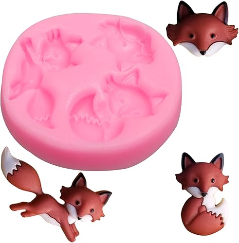 Miniatura 7 de Moldes de silicona para chocolate, 4 piezas de moldes de fondant de animales para baby shower, decoración de pasteles, decoración de dulces,