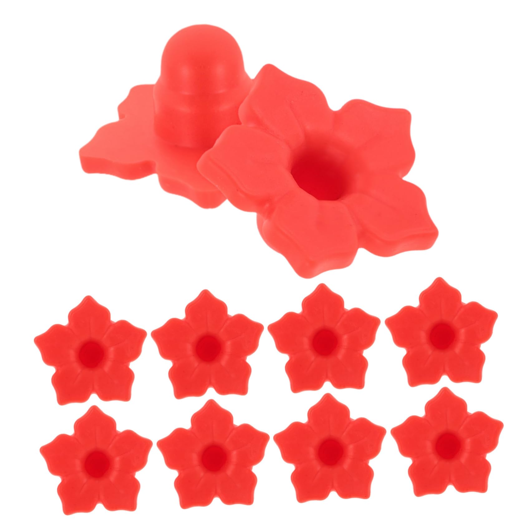 GANAZONO 10pcs Hummingbird Feeder Flower Replacements Durable Bird Feeding Parts for Easy Installation Garden Decor Compatible with Feeders