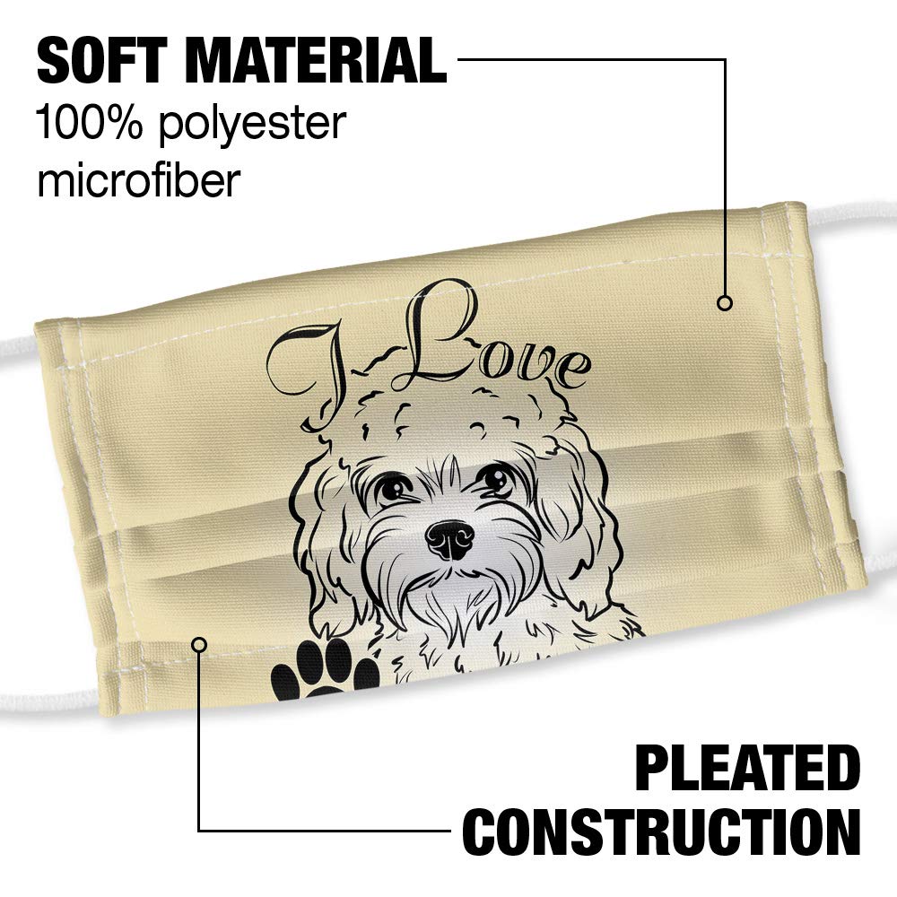 Popfunk I Love My Cockapoo 1-Ply Reusable Face Mask Covering with Adjustable Nose Wire, Unisex