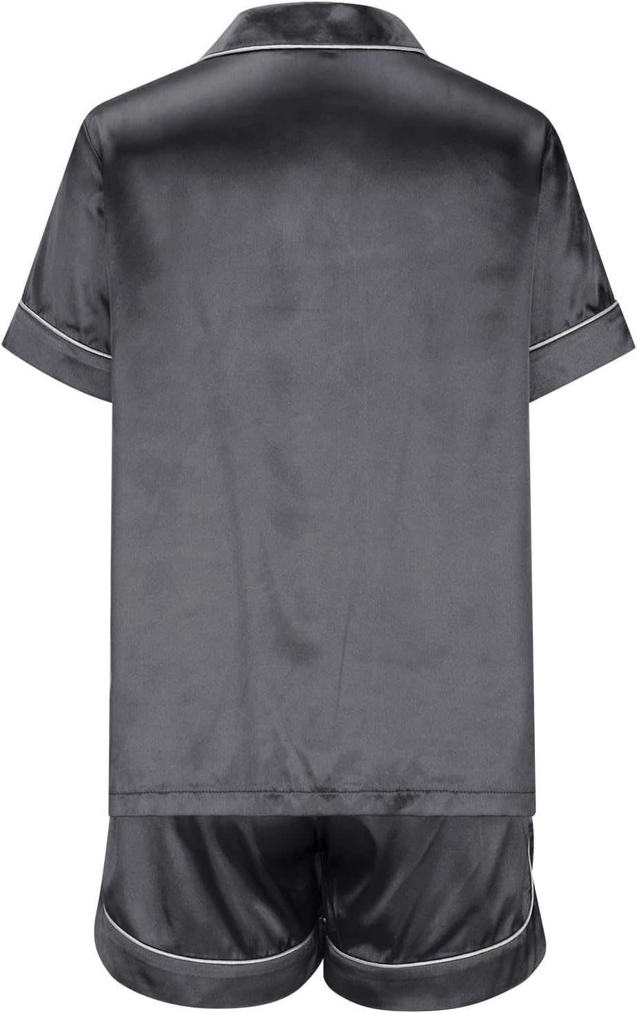 Silk Satin Pajamas for Women Set Short Sleeve Sleepwear Button Down Shirts and Shorts Loungewear 2 Piece Pjs Set