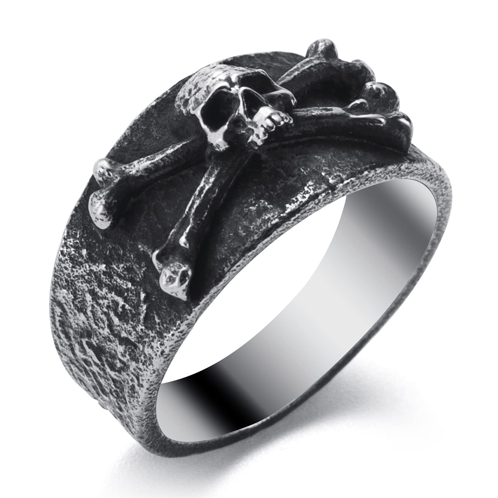 WESTMIAJW Anillo de calavera para hombre, acero inoxidable gótico punk, talla 58,5,5,6,6,6,6,6,6,6,6,6,6,6