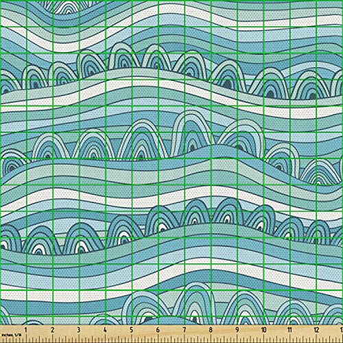 Premium Blue and White Coastal Fabric by the Yard - Hand-Drawn Wave Pattern for Vibrant Upholstery and Home Decor Accents 3 Premium Blue and White Coastal Fabric by the Yard - Hand-Drawn Wave Pattern for Vibrant Upholstery and Home Decor Accents - Image 2