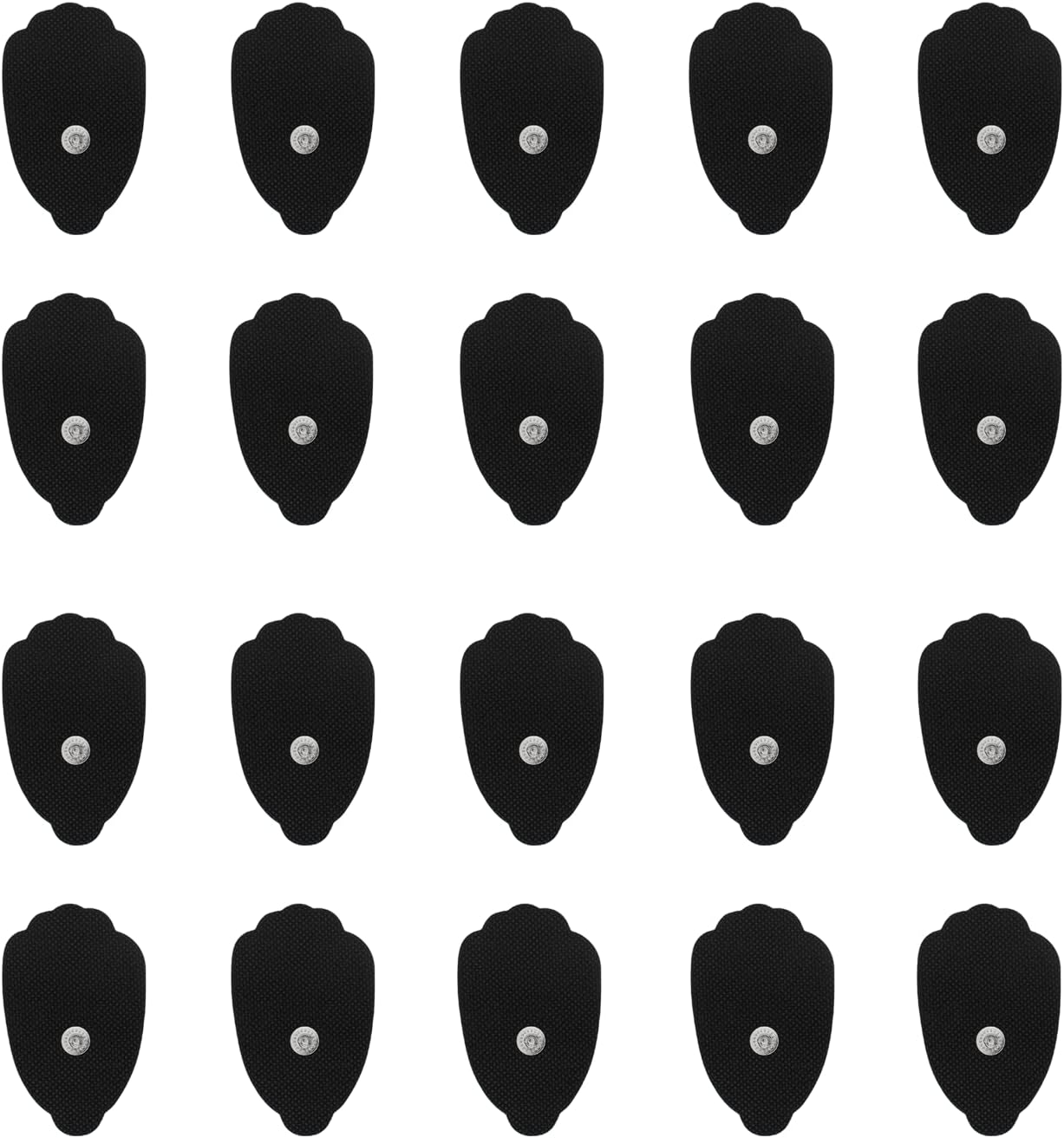Pack - 20 (10 Pairs) Large TENS Unit Electrode Pads Reusable Self-Adhesive Replacement Massage Pads (Snap on - 3.5mm) - for TENS/EMS Electronic Pulse Massagers