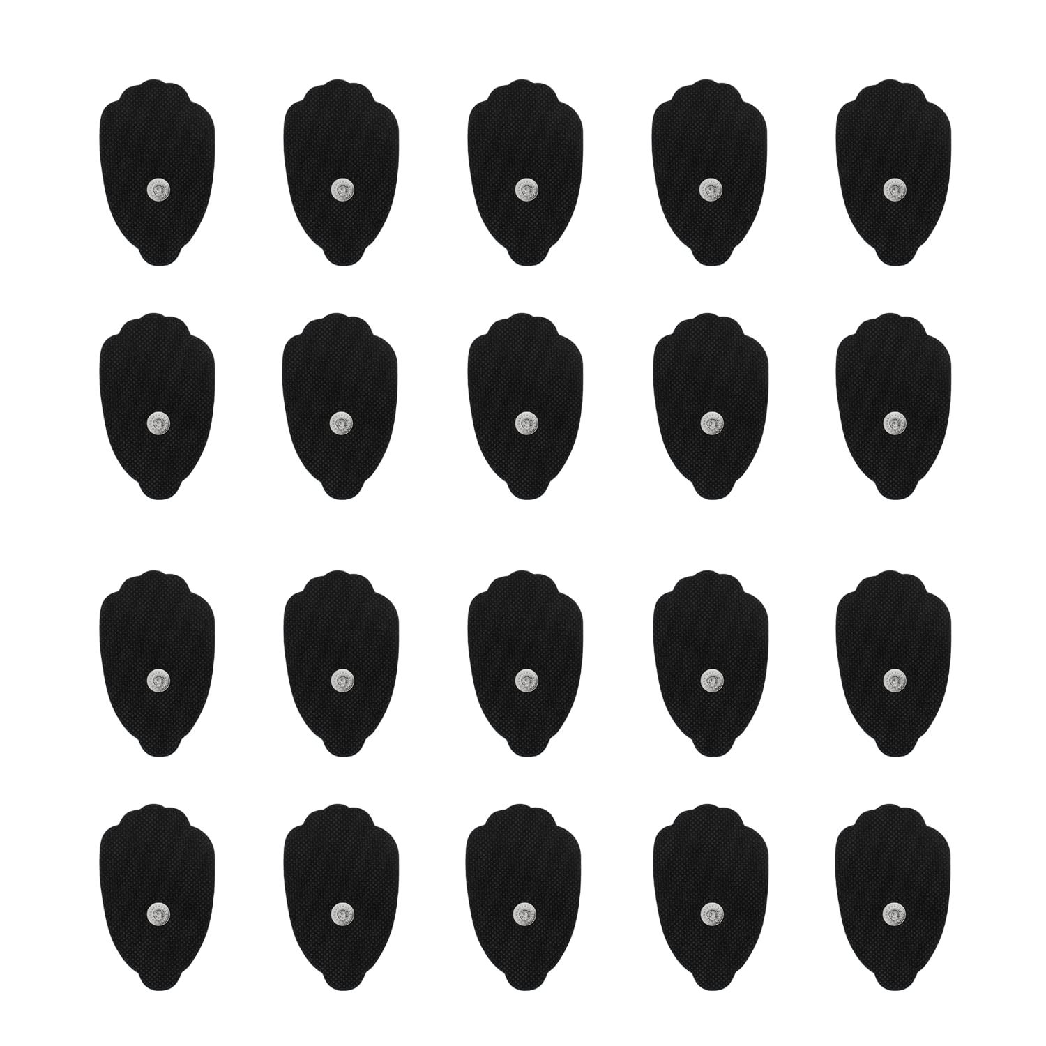 Pack - 20 (10 Pairs) Large TENS Unit Electrode Pads Reusable Self-Adhesive Replacement Massage Pads (Snap on - 3.5mm) - for TENS/EMS Electronic Pulse Massagers