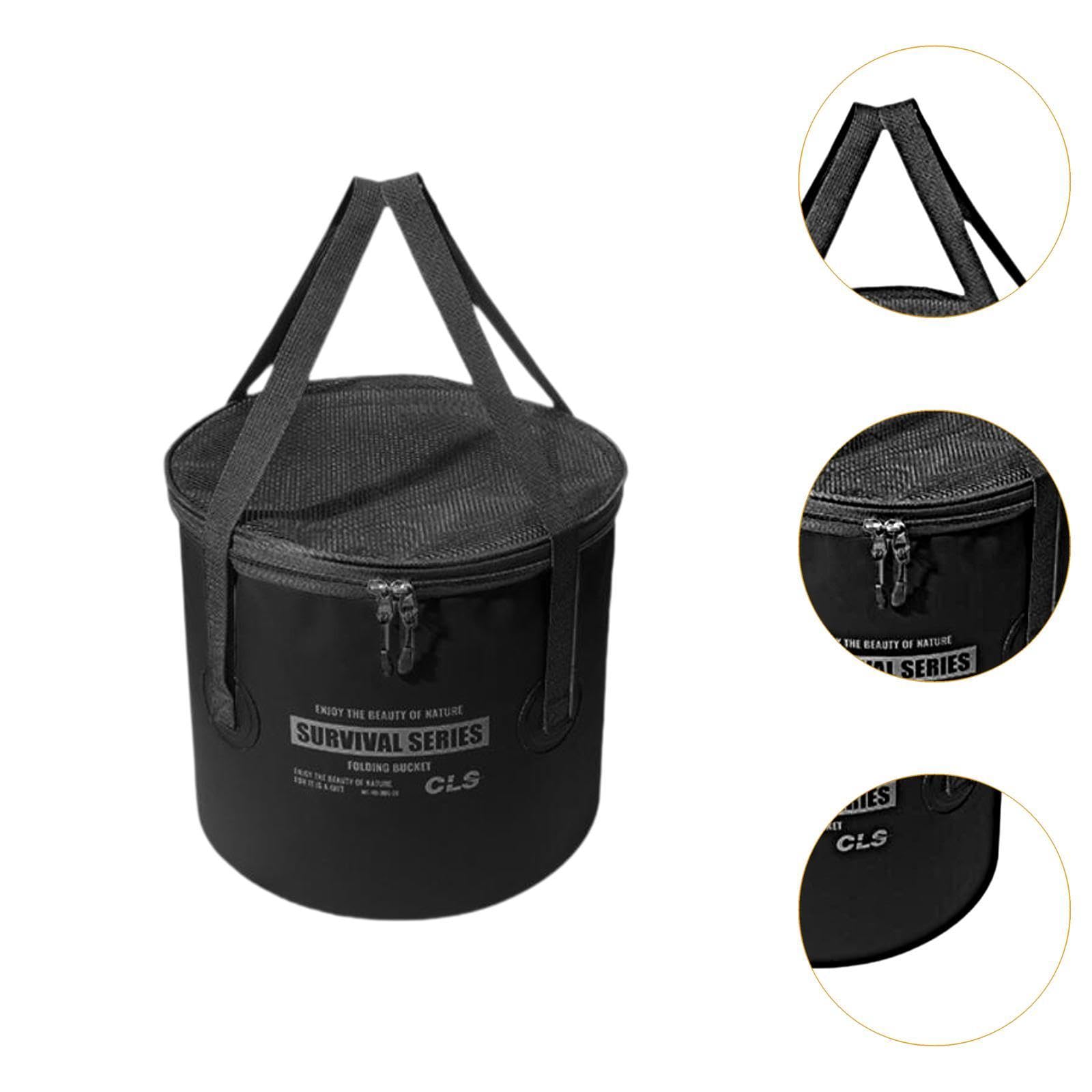 Gralara Seau Pliable de Camping avec Poignée, Bassine, Récipient de Stockage d'eau Léger, Seau de Pêche Pliable pour La Navigation de Plaisance