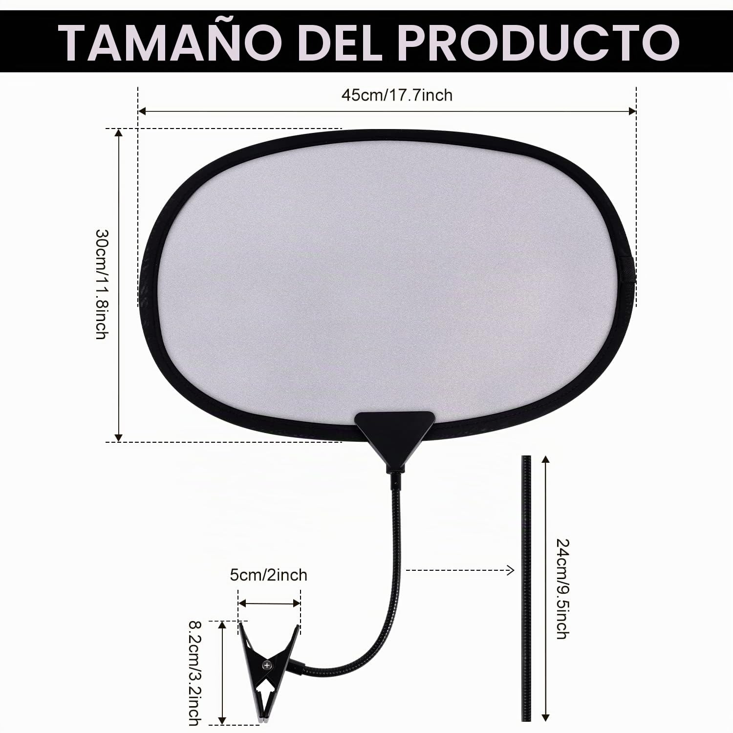TOYMIS Parasol para Portátil con Clip, 45x30cm Flexible y Plegable Parasol para Portátil Protector Térmico y Antirreflejos Laptop Sun Shade para Exteriores (Gris)
