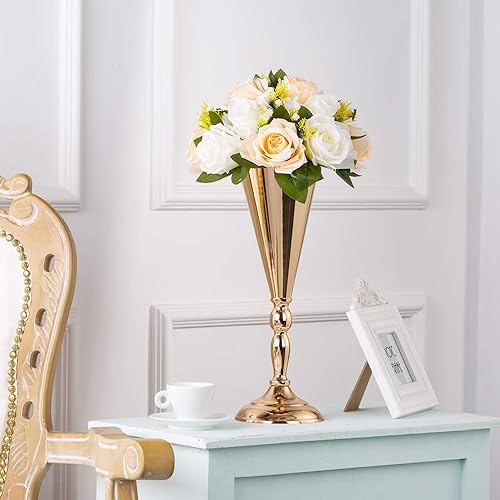 Miniatura 5 de NUPTIO Juego de 10 jarrones de boda y 10 flores artificiales para centros de mesa de boda