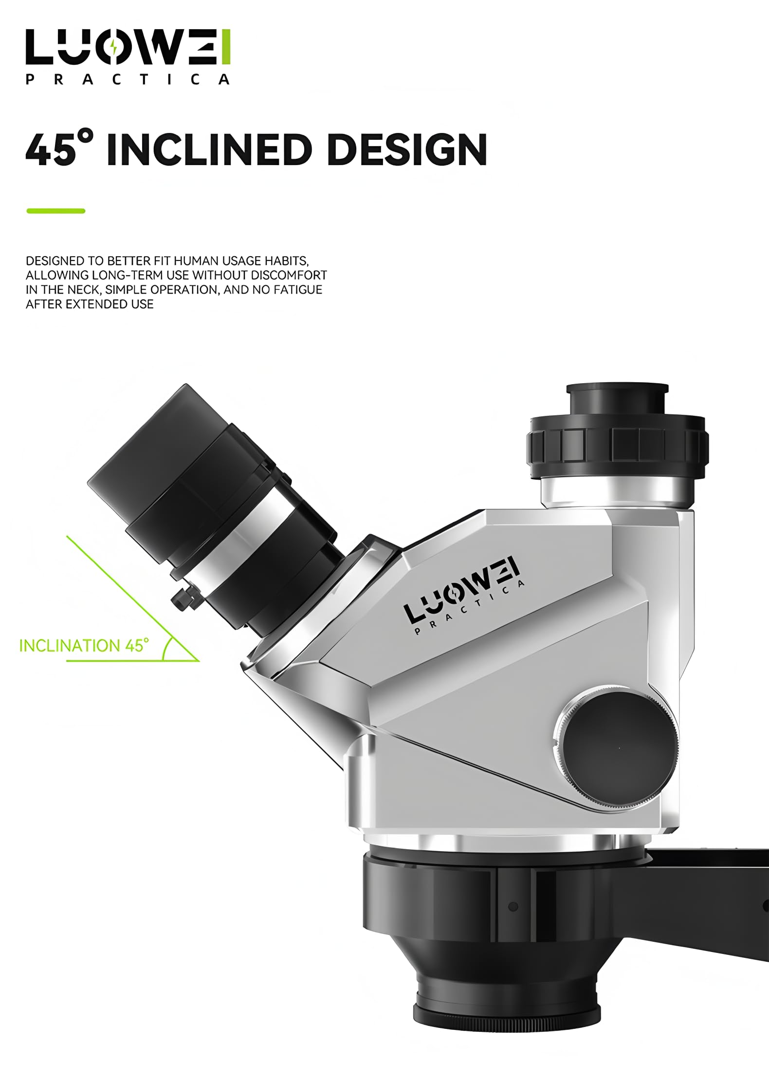 LUOWEI HDLW-TR01-B3TV Microscopio Trinocular, 7-50X, luz LED