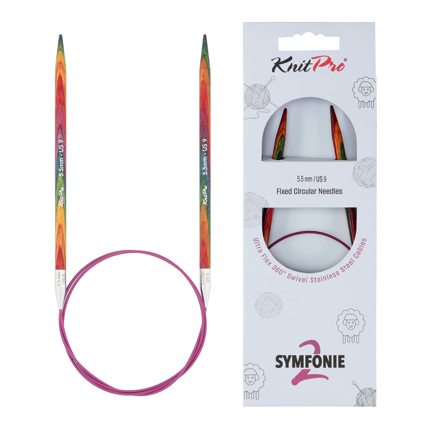 KnitPro Symfonie 2 Fixed Circular Needles 32" (80cm) | 5.5mm