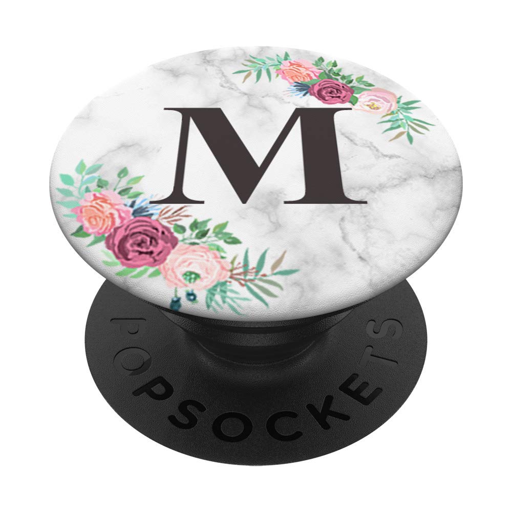 Amazon.com: Cute Letter M Rose Floral Monogram Pink Green Gray