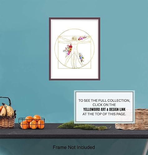 Miniatura 6 de Leonardo DaVinci Medical Vitruvian Man Wall Art Decor - Appreciation or Graduation Gift for Nurse, Doctor, Physician Assistant- Room Decoration for