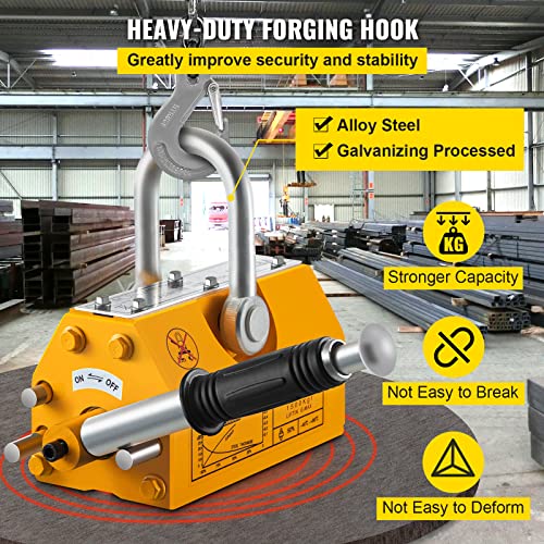 Mophorn Lifting Magnet With Release,3300 Lbs Pulling Force - Steel Magnetic Lifter,Neodymium - Lift Magnets,Heavy Duty - For Hoist, Shop Crane, Block #TOP2
