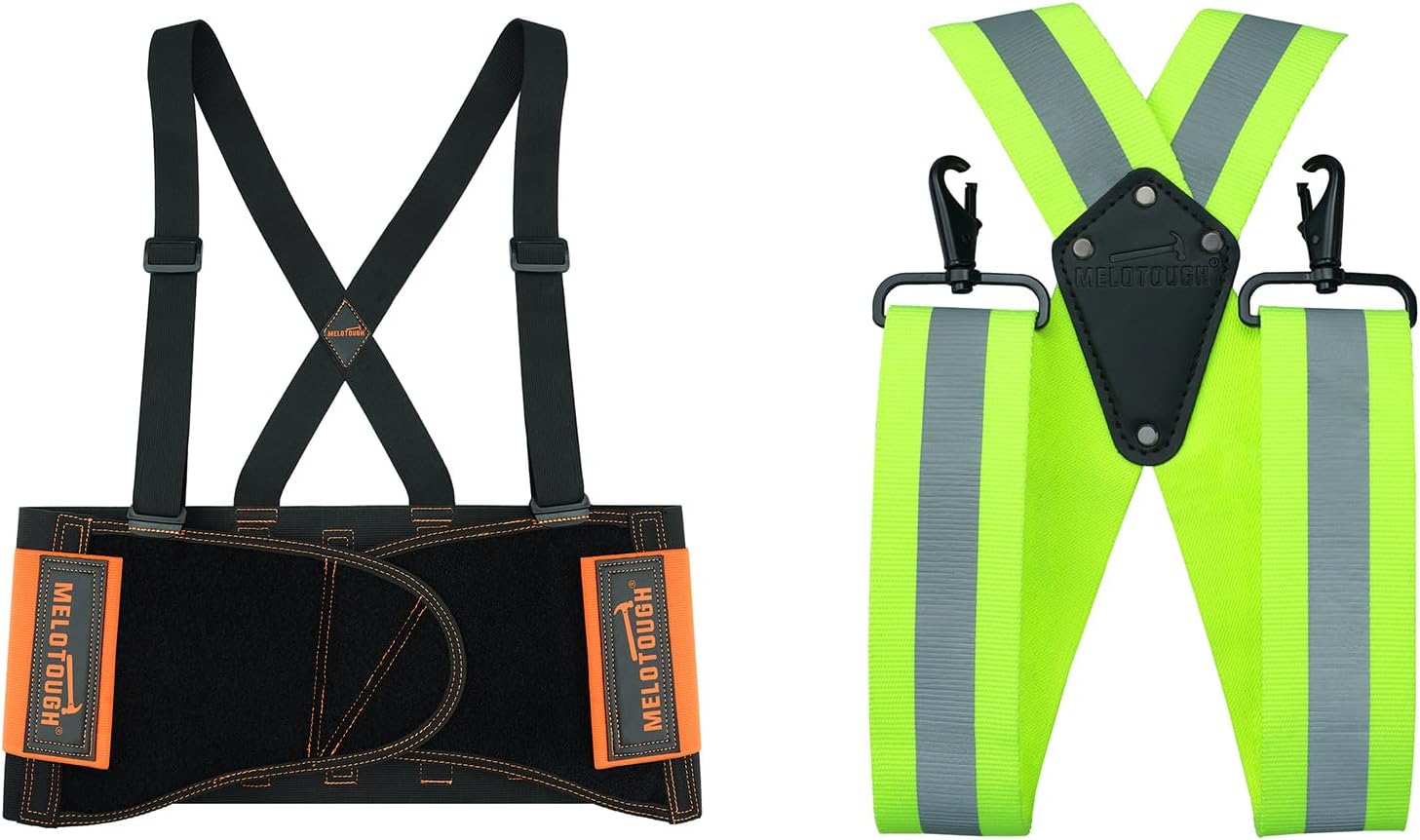 MELOTOUGH Back Support Belt with Suspenders,Heavy Duty Work Back Brace & Suspenders for Men