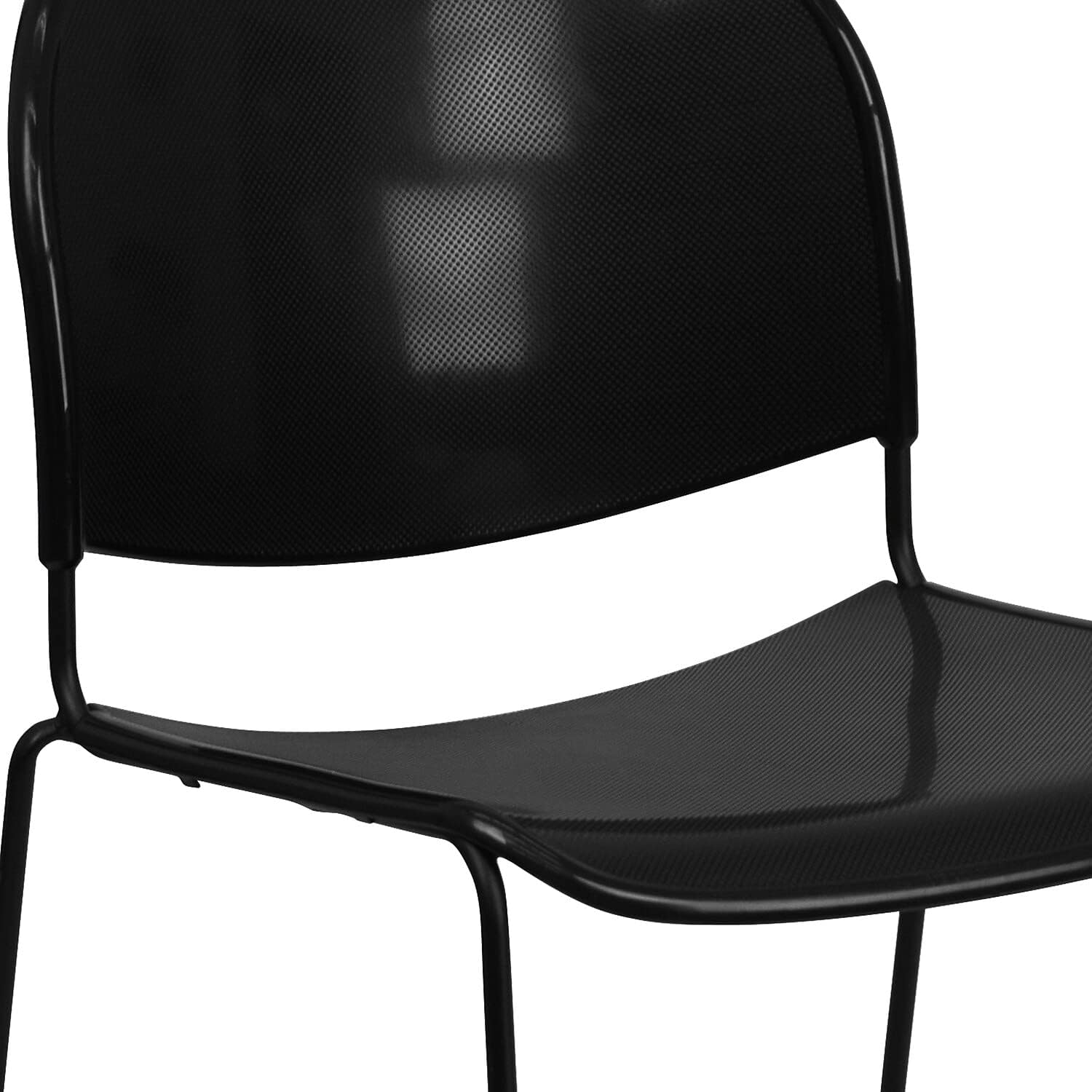 Flash Furniture 5 Pack HERCULES Series 880 lb. Capacity Black Ultra-Compact Stack Chair with Black Powder Coated Frame : Office Products