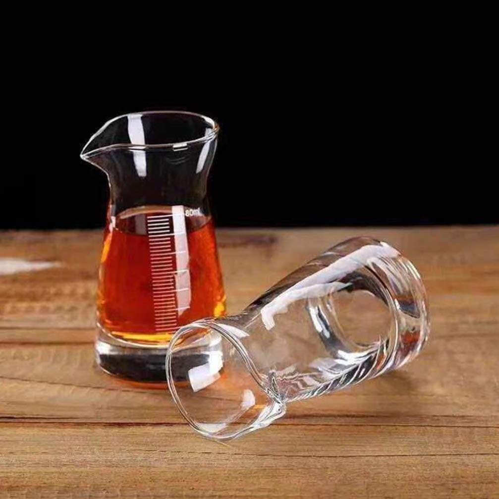 Hemoton 6 Uds. Vaso Jigger de vidrio Copas de vino Copa de medida de bebida Mini taza de medición, jarra de espresso, tazas de sake japonesas, taza de vino verter sobre cafetera para fiesta de bar