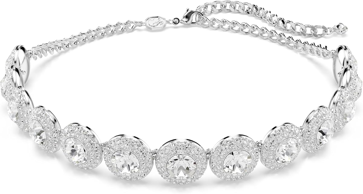 Swarovski Una Angelic choker, White, Rhodium Finish