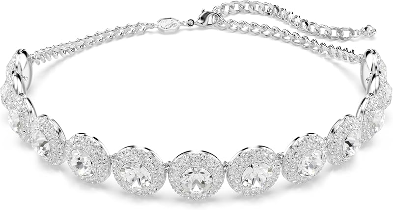 Swarovski Una Angelic choker, White, Rhodium Finish