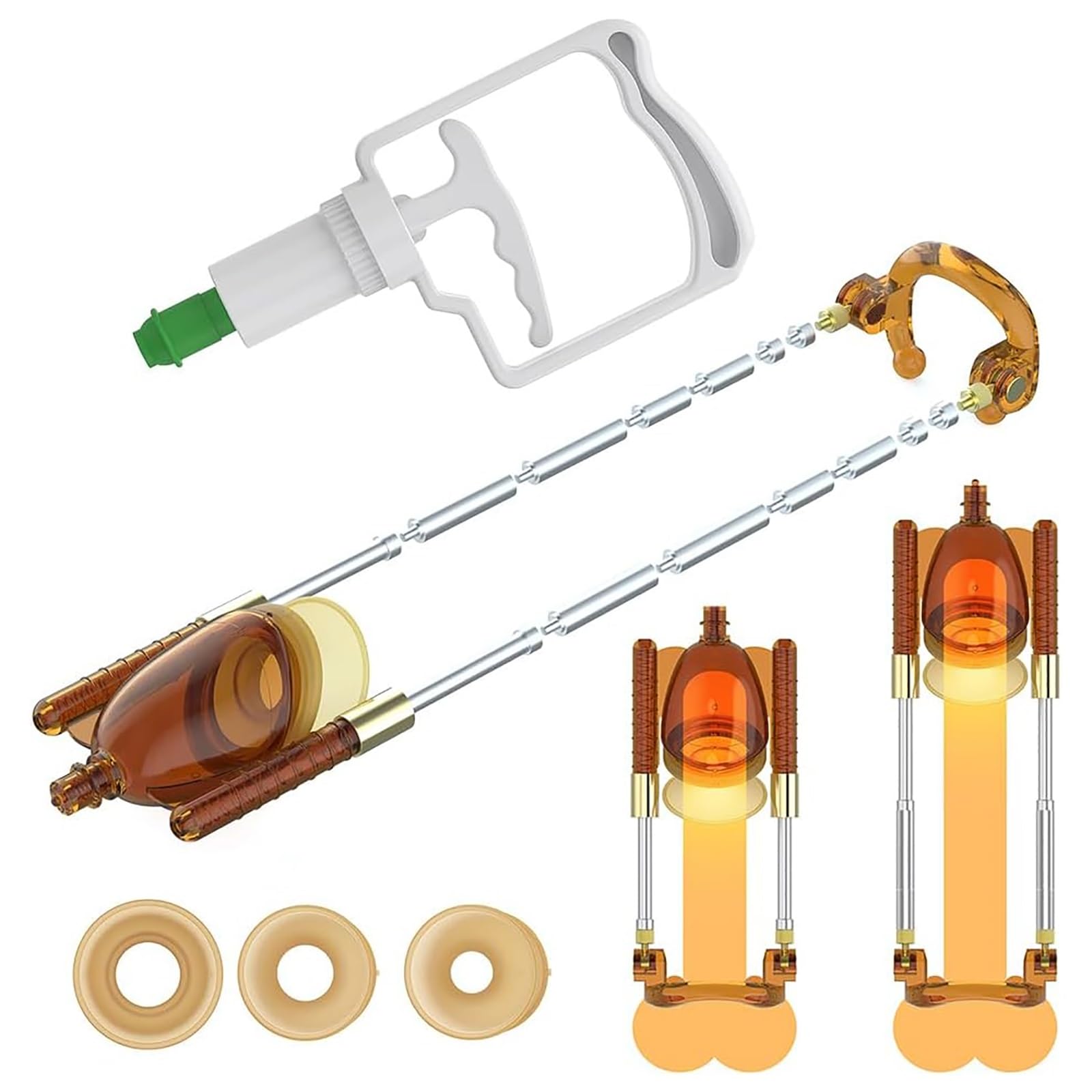 Alargador de Pen Masculino, Extensor Masculino Bomba de Pene Juguetes Sexuales Hombre Extensor pene Kit con corrección curvatura Extensor Juguetes Sexuales Eroticos Extensor